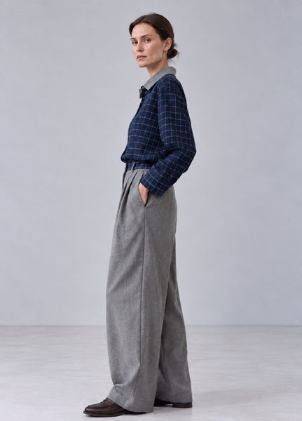 Linen wool trousers
