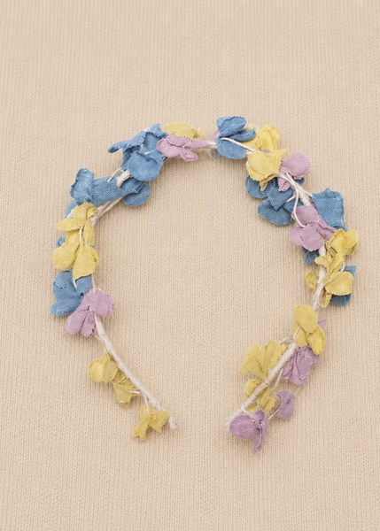 Delicate linen flower headband - EVENING RAY