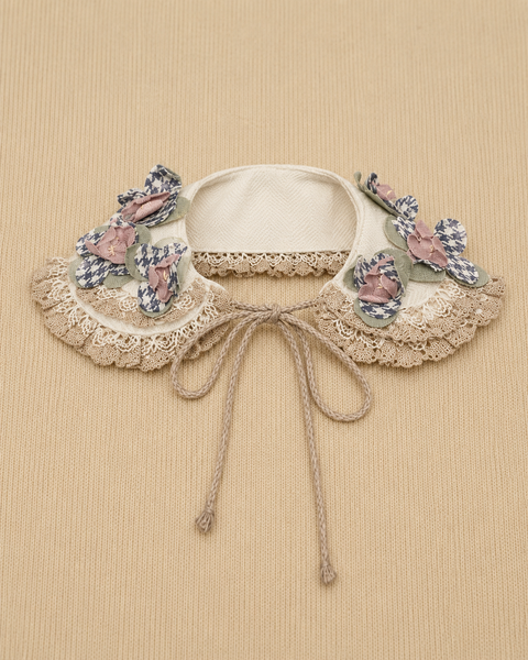 Linen flowers collar - LAVENDER