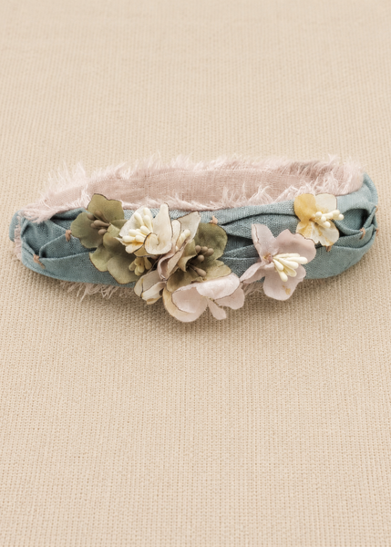 Silk flower headband - A GLIMMER OF THE  WATER