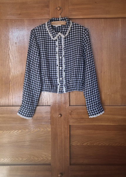 Gingham Lace Blouse