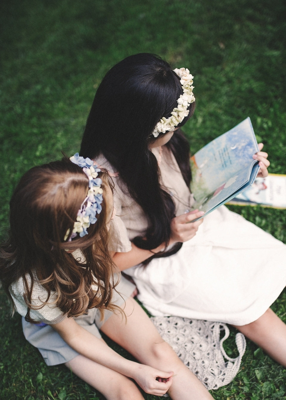 EVENING RAY linen flowers headband