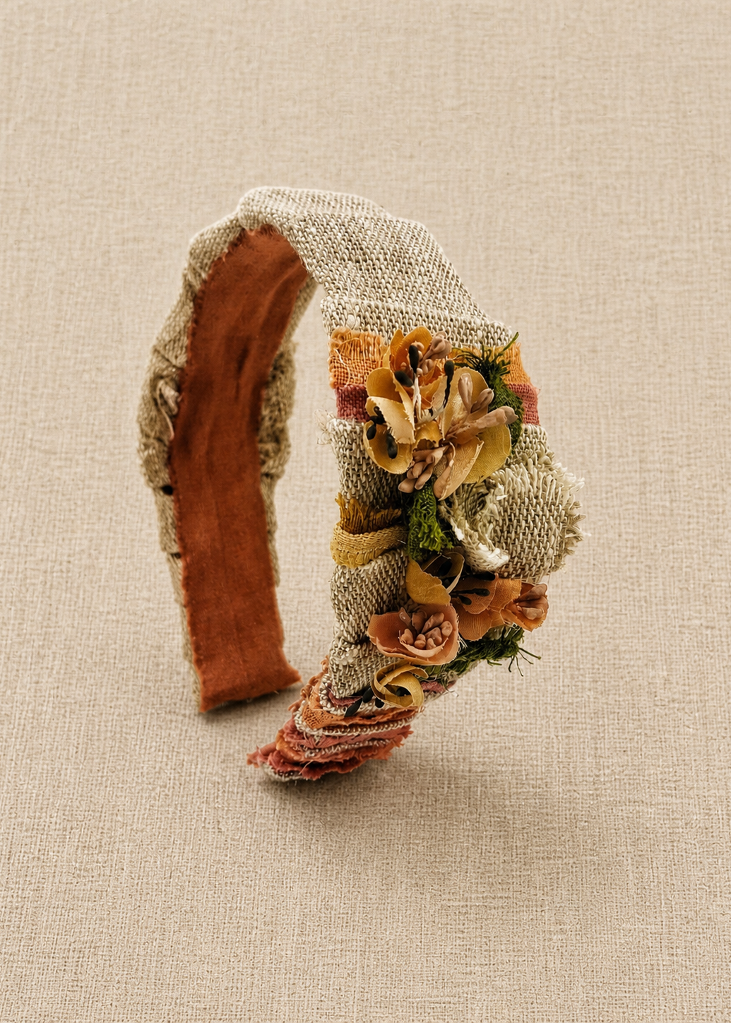 PLEATED linen headband
