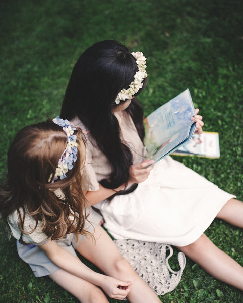 THE MORNING RAY linen flowers headband
