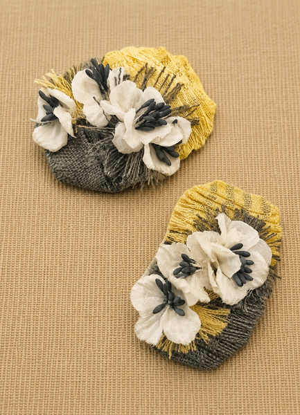 Upcycled linen pins - SUNSHINE