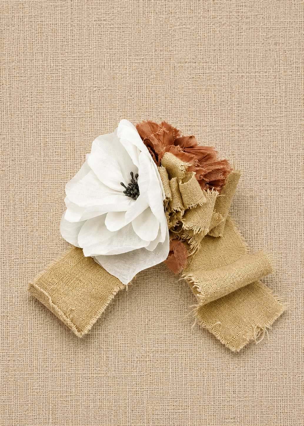 Versatile white silk flower accessory - WILDFLOWER