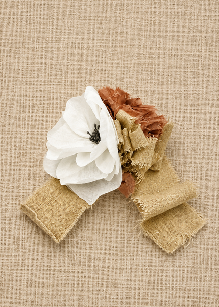 Versatile white silk flower accessory - WILDFLOWER