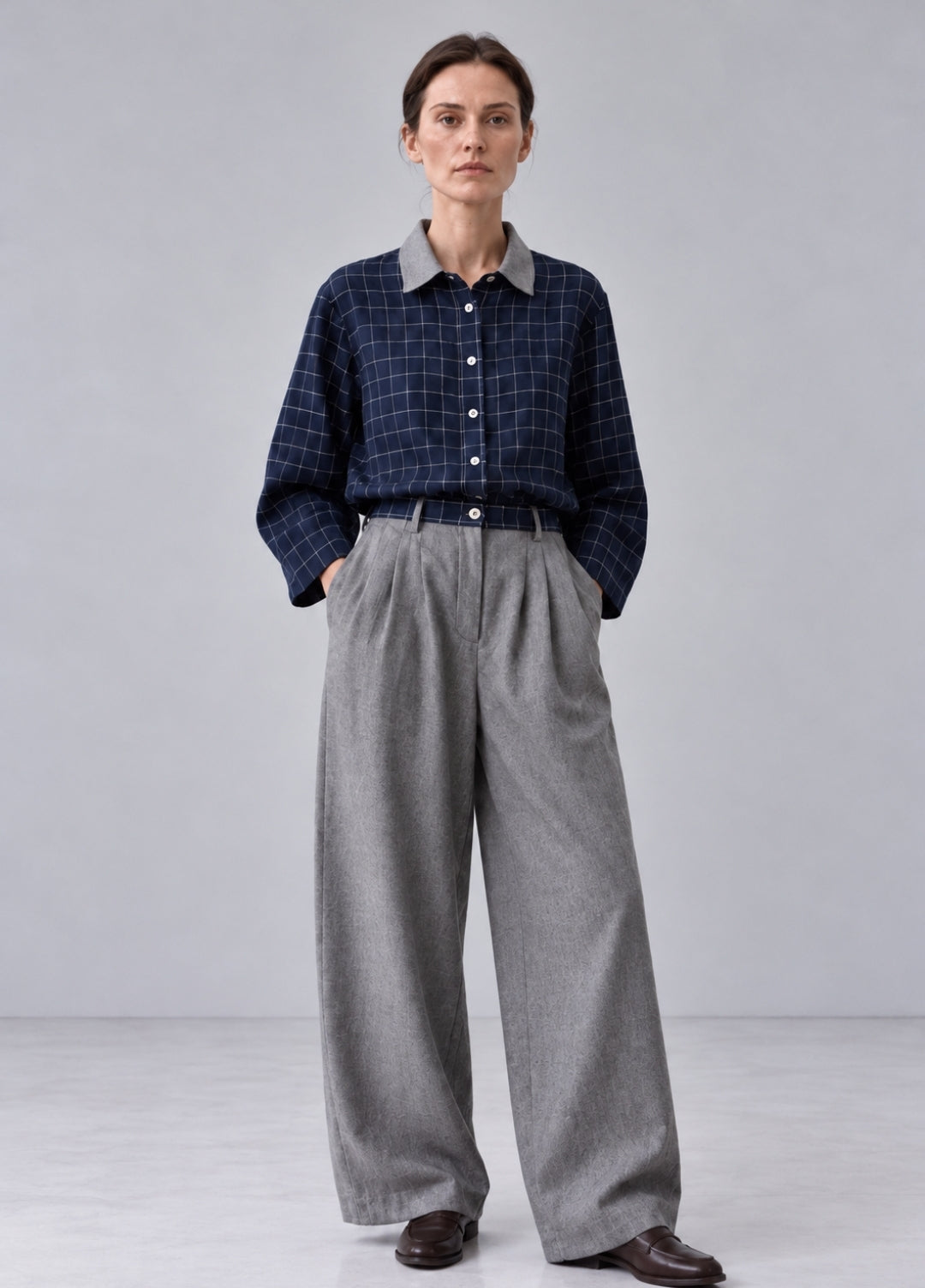 Linen wool trousers