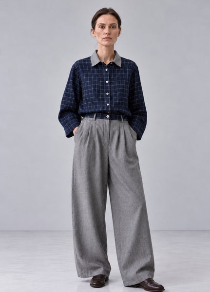 Linen wool trousers