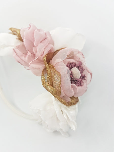 Simply pink headpiece - MajulaHandmade