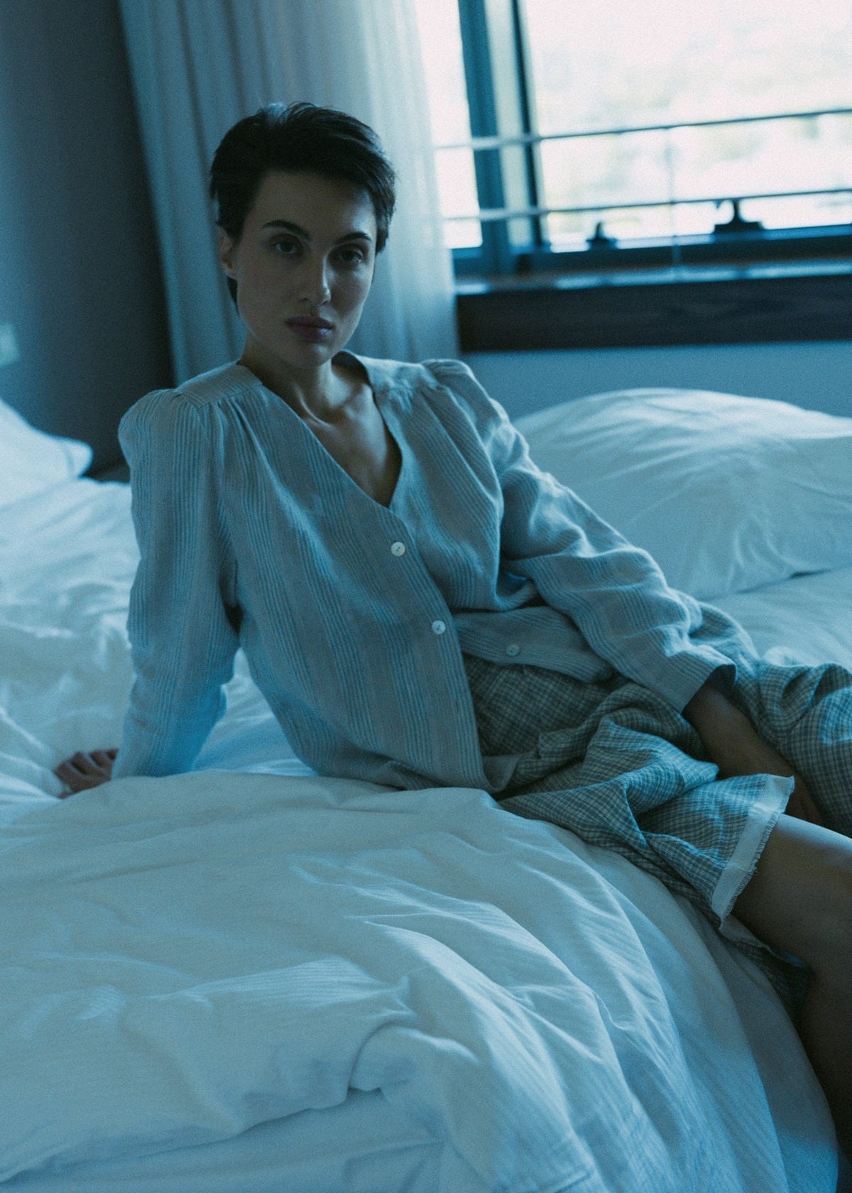 striped clasic linen blouse