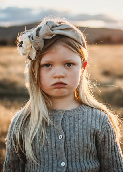 The grand peony linen headband - MajulaHandmade
