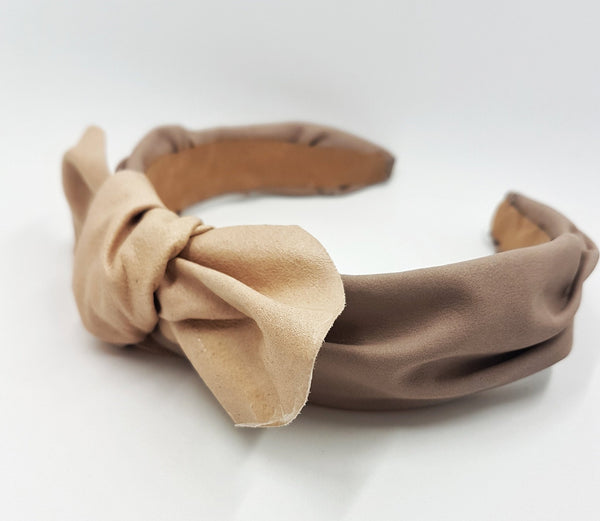 The Leather bow headband - MajulaHandmade