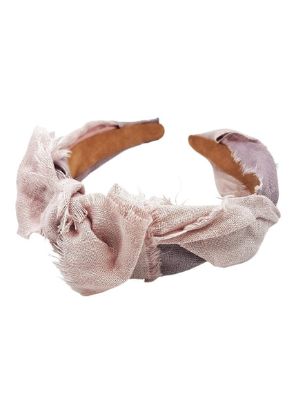 The shabby bow linen headband - MajulaHandmade