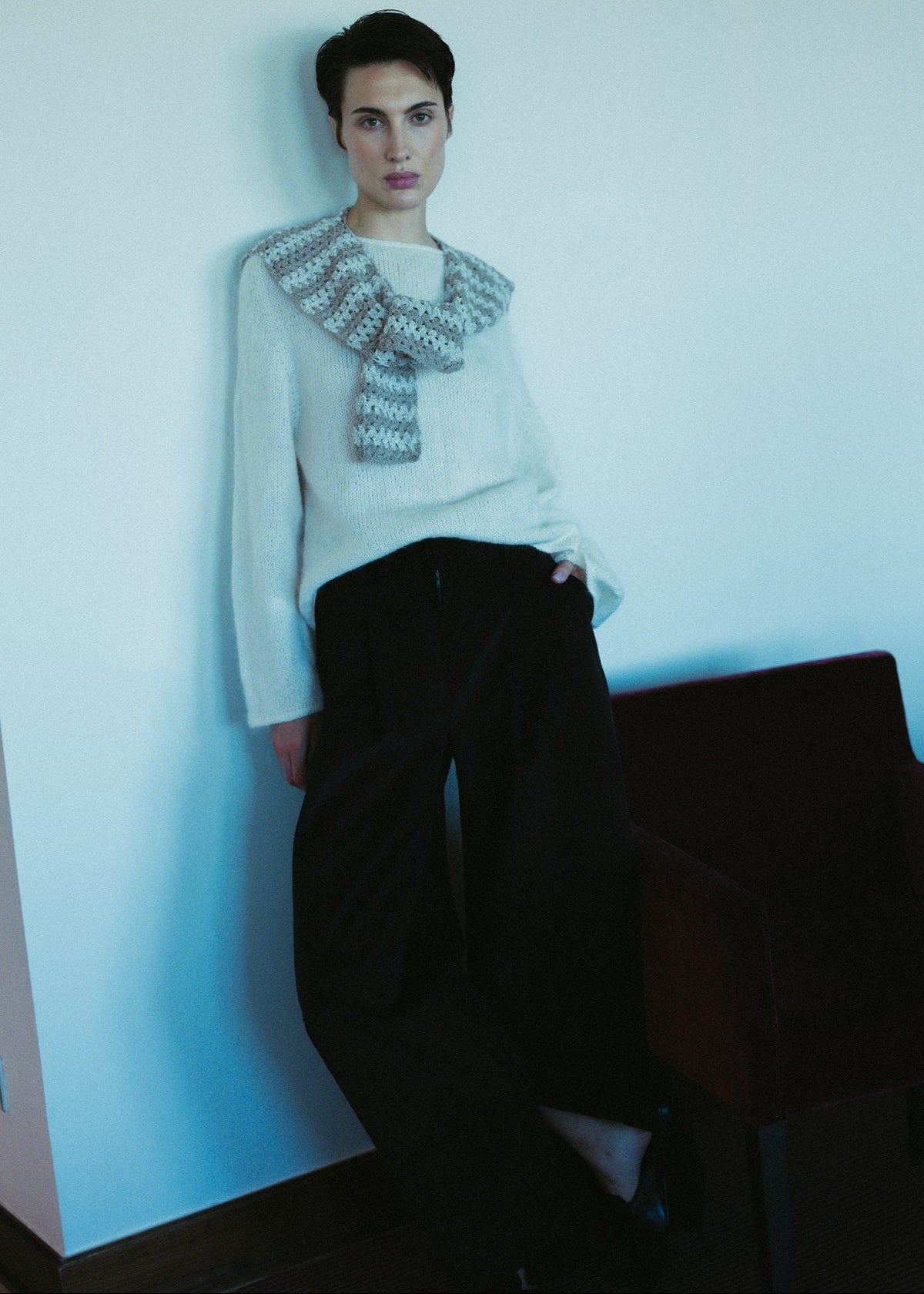 Hand-Crocheted Linen Shrug