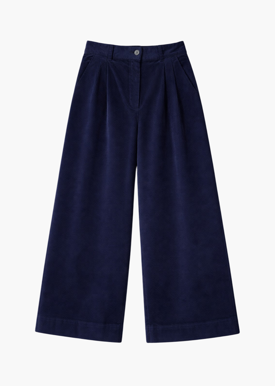 Wide leg blue curduroy pants