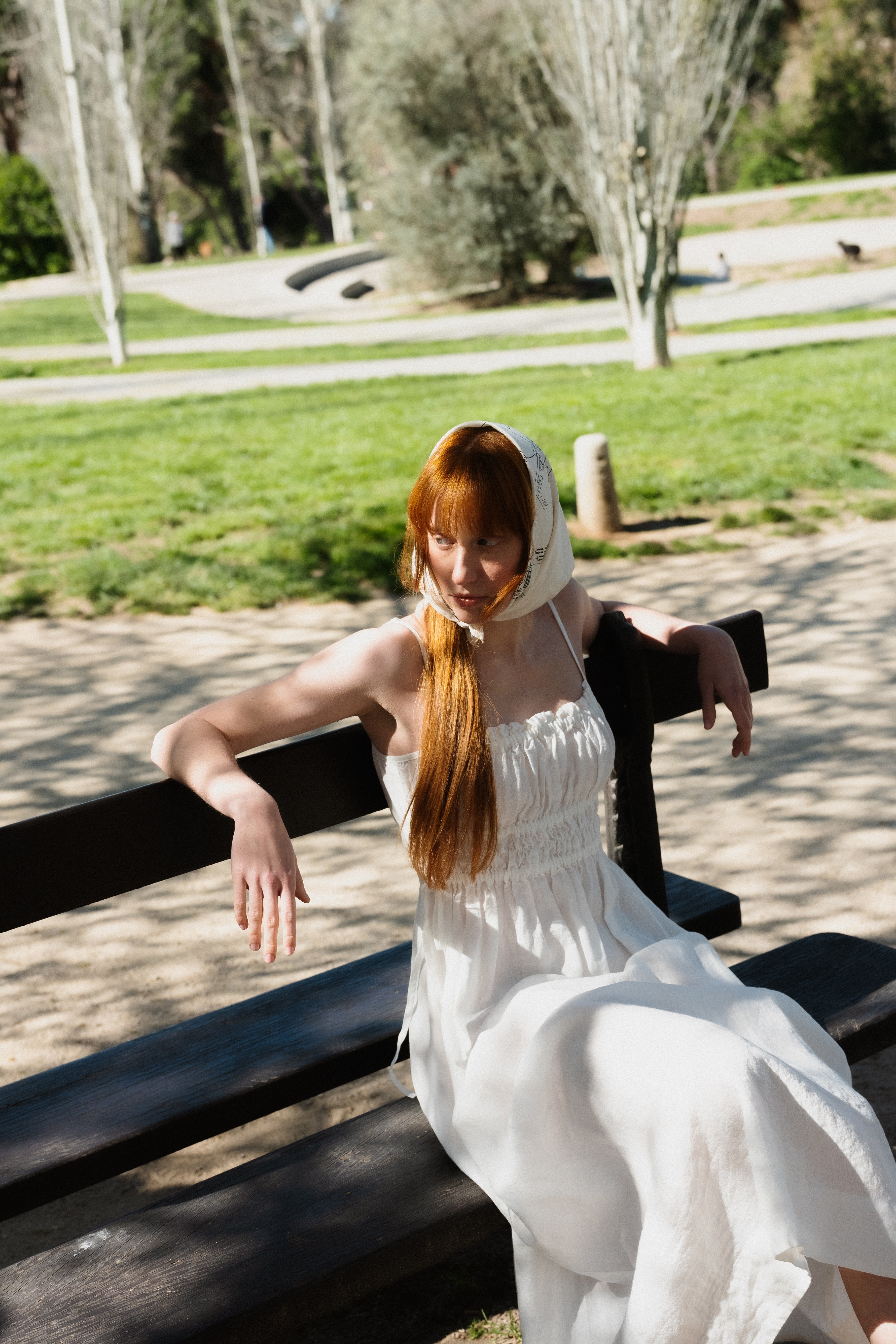 Quiet Linen Shirred Dress