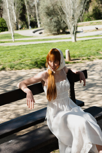 Quiet Linen Shirred Dress