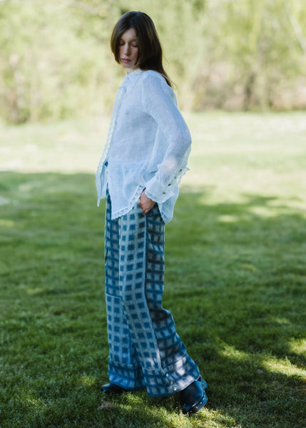 Wide leg plaid pants - GAB - MajulaHandmade