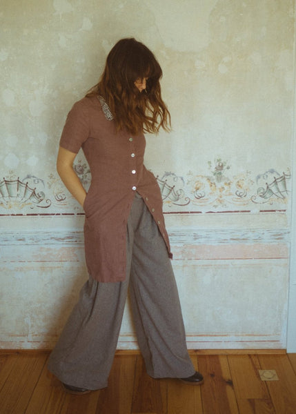 Wide leg wool pants - NAGI - MajulaHandmade