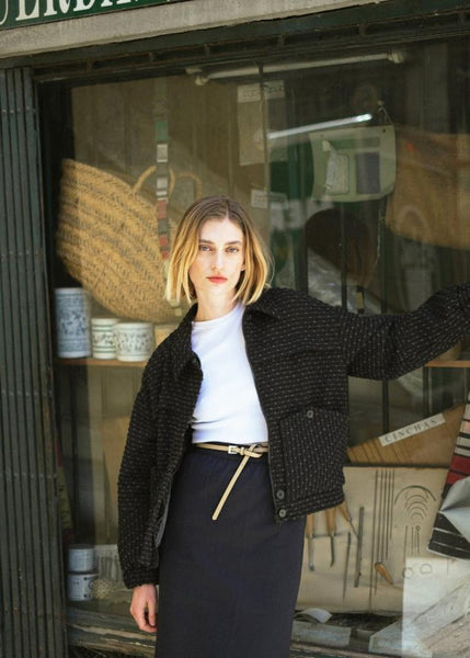 Wool black bomber jacket - AGOTA - MajulaHandmade