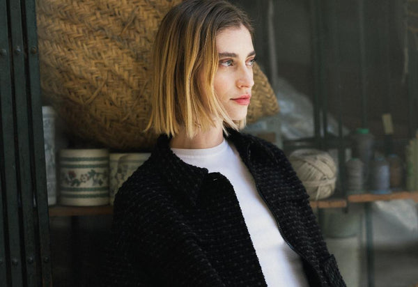 Wool black bomber jacket - AGOTA - MajulaHandmade
