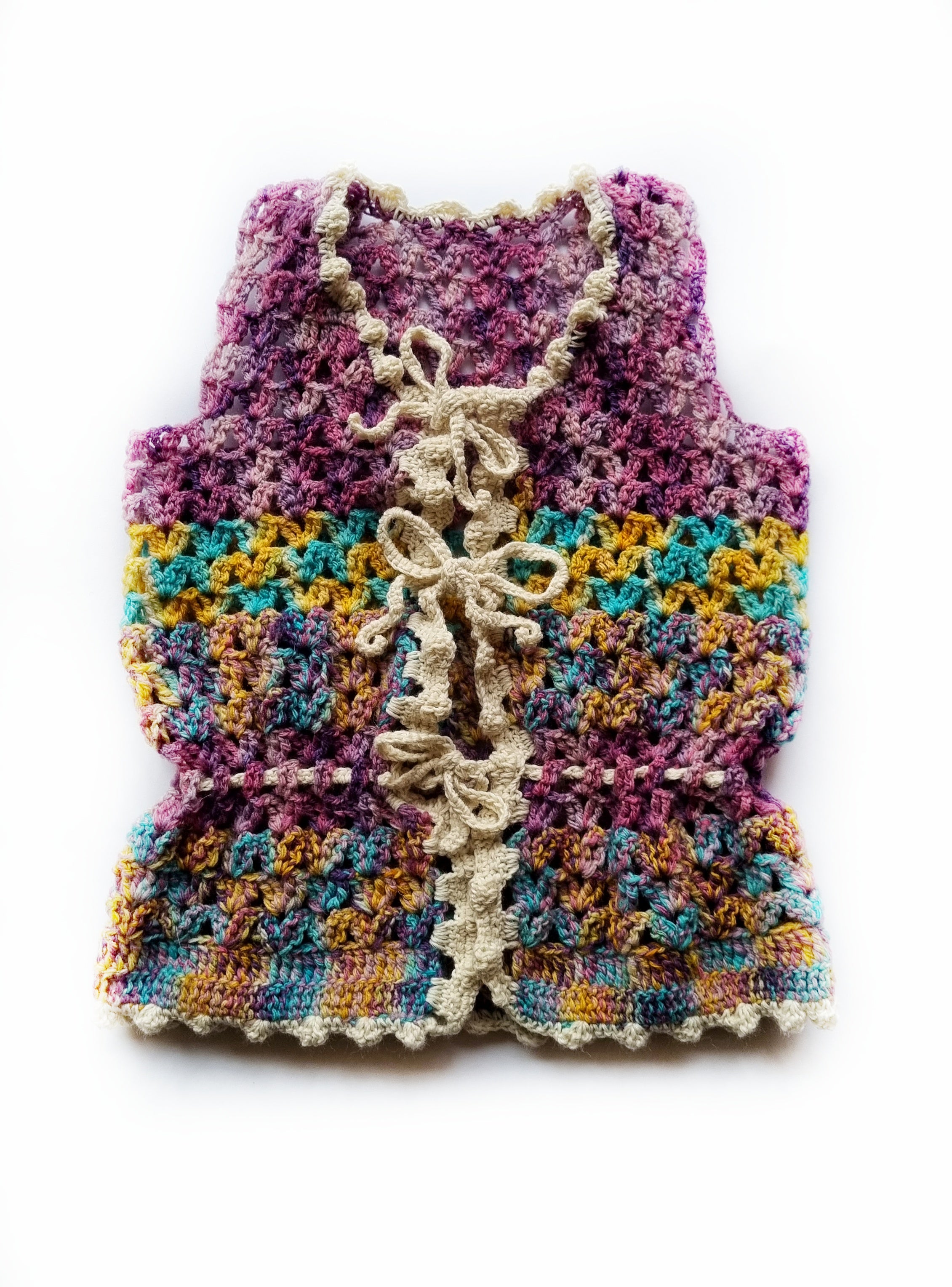 Rainbow crocheted vest